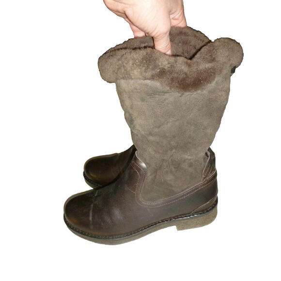 PAJAR Brown Amarillo Zip Up Shearling Lined Boots US SZ 9 EUR 40 - Picture 1 of 6